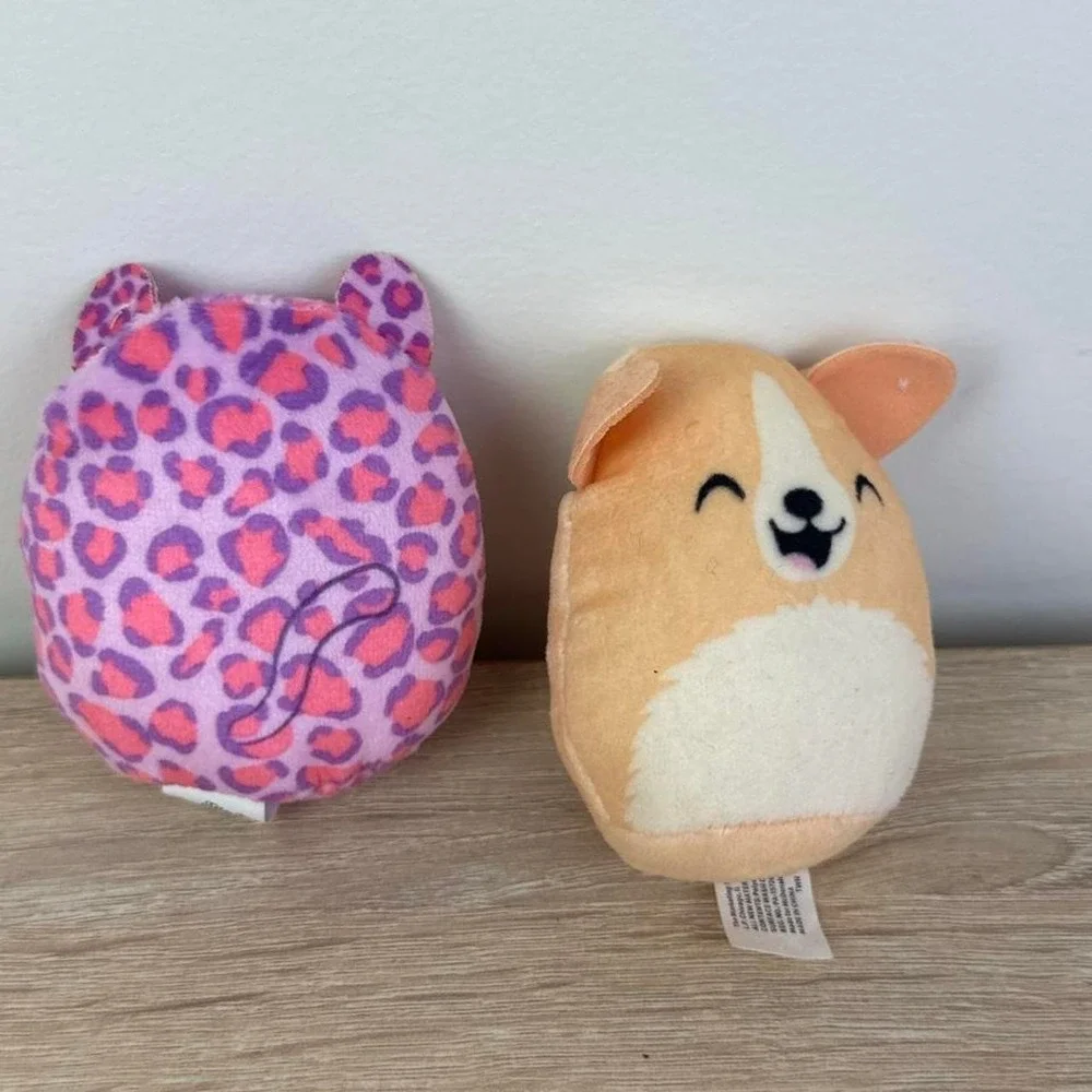 Mini Squishmallow Duo Leopard and Dog Stuffed Animals